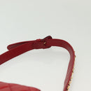 CHANEL Waist Bag Lamb Skin Red Gold CC Auth 141904-8