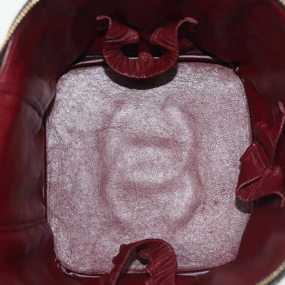 CHANEL Matelasse Vanity Pouch Lamb Skin Black Gold CC Auth 141905