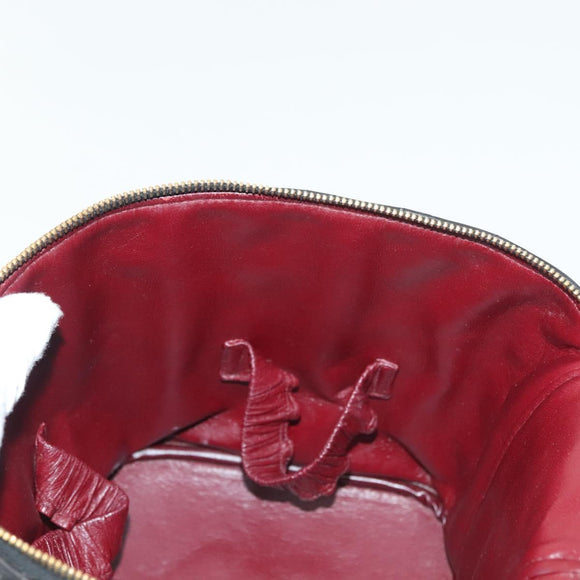 CHANEL Matelasse Vanity Pouch Lamb Skin Black Gold CC Auth 141905
