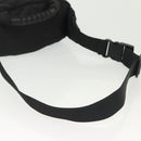 CHANEL Sports Line COCO Mark Waist Bag Nylon Black Silver CC Auth 141906-9