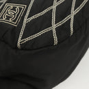 CHANEL Sports Line COCO Mark Waist Bag Nylon Black Silver CC Auth 141906-16