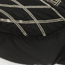 CHANEL Sports Line COCO Mark Waist Bag Nylon Black Silver CC Auth 141906-17