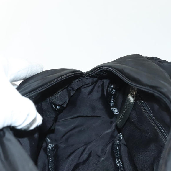 CHANEL Sports Line COCO Mark Waist Bag Nylon Black Silver CC Auth 141906