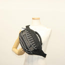 CHANEL Sports Line COCO Mark Waist Bag Nylon Black Silver CC Auth 141906-27