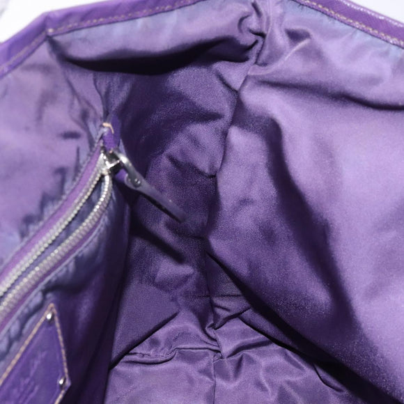 PRADA Tote Bag Nylon Silver Purple Auth 141908