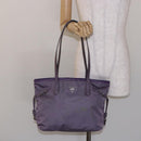 PRADA Tote Bag Nylon Silver Purple Auth 141908-22