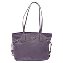 PRADA Tote Bag Nylon Silver Purple Auth 141908-13