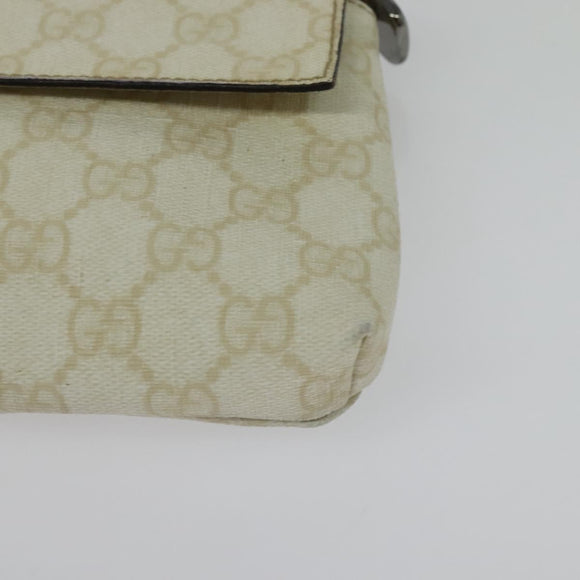 GUCCI GG Supreme Sherry Line Waist bag PVC White Silver 189815 Auth 141909