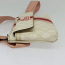 GUCCI GG Supreme Sherry Line Waist bag PVC White Silver 189815 Auth 141909-3