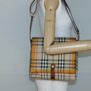 BURBERRY Nova Check Shoulder Bag PVC Beige Gold Auth 141912-20