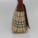 BURBERRY Nova Check Shoulder Bag PVC Beige Gold Auth 141912-4