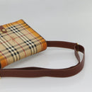 BURBERRY Nova Check Shoulder Bag PVC Beige Gold Auth 141912-7