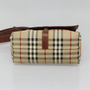 BURBERRY Nova Check Shoulder Bag PVC Beige Gold Auth 141912-9