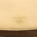 PRADA Chain Shoulder Bag Leather Beige Auth 141913-14