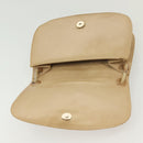 PRADA Chain Shoulder Bag Leather Beige Auth 141913-15