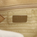PRADA Chain Shoulder Bag Leather Beige Auth 141913-16