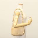 PRADA Chain Shoulder Bag Leather Beige Auth 141913-22