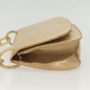 PRADA Chain Shoulder Bag Leather Beige Auth 141913-5