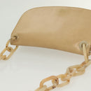 PRADA Chain Shoulder Bag Leather Beige Auth 141913-6