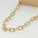 PRADA Chain Shoulder Bag Leather Beige Auth 141913-7