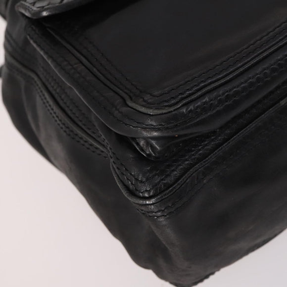 BOTTEGA VENETA INTRECCIATO Backpack Leather Black Gold Auth 141914