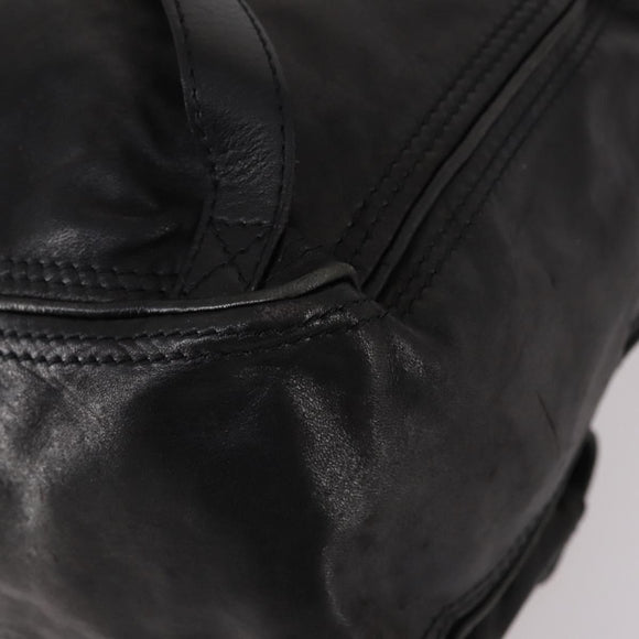 BOTTEGA VENETA INTRECCIATO Backpack Leather Black Gold Auth 141914