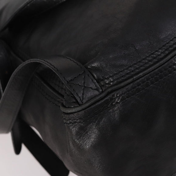 BOTTEGA VENETA INTRECCIATO Backpack Leather Black Gold Auth 141914