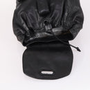 BOTTEGA VENETA INTRECCIATO Backpack Leather Black Gold Auth 141914-19