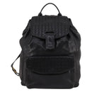 BOTTEGA VENETA INTRECCIATO Backpack Leather Black Gold Auth 141914-13