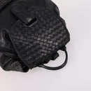 BOTTEGA VENETA INTRECCIATO Backpack Leather Black Gold Auth 141914-6