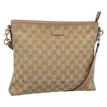 GUCCI GG Canvas Shoulder Bag Beige Gold 388924 Auth 141915