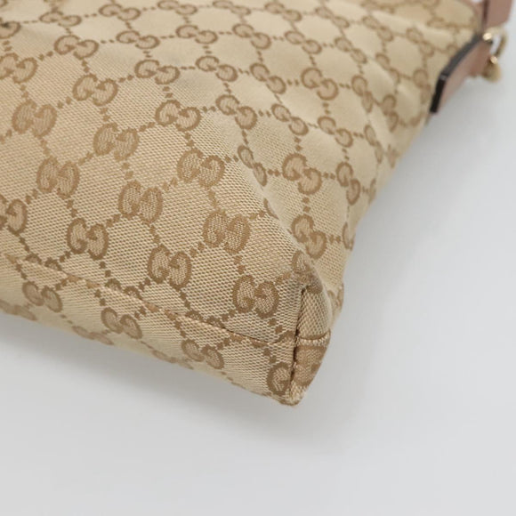 GUCCI GG Canvas Shoulder Bag Beige Gold 388924 Auth 141915