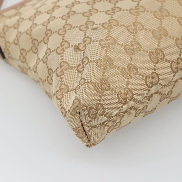 GUCCI GG Canvas Shoulder Bag Beige Gold 388924 Auth 141915