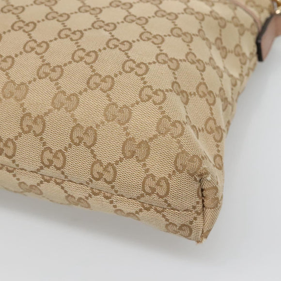 GUCCI GG Canvas Shoulder Bag Beige Gold 388924 Auth 141915