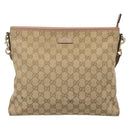 GUCCI GG Canvas Shoulder Bag Beige Gold 388924 Auth 141915-2