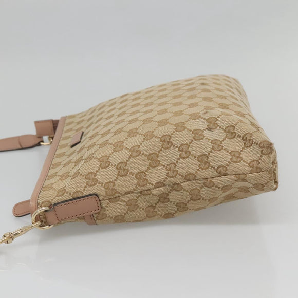 GUCCI GG Canvas Shoulder Bag Beige Gold 388924 Auth 141915
