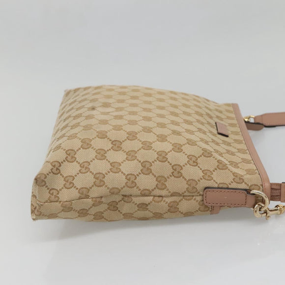 GUCCI GG Canvas Shoulder Bag Beige Gold 388924 Auth 141915