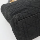 Christian Dior Canage Hand Bag Nylon Black Gold Auth 141916-13