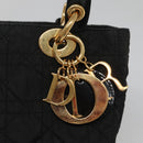 Christian Dior Canage Hand Bag Nylon Black Gold Auth 141916-15