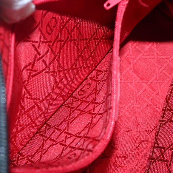 Christian Dior Canage Hand Bag Nylon Black Gold Auth 141916