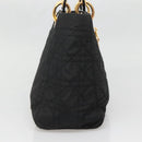 Christian Dior Canage Hand Bag Nylon Black Gold Auth 141916-4