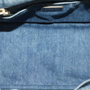 PRADA Canapa PM Hand Bag Denim 2way Blue Gold Auth 141917-11