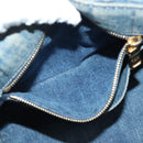 PRADA Canapa PM Hand Bag Denim 2way Blue Gold Auth 141917-22