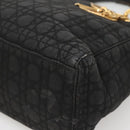 Christian Dior Canage Hand Bag Nylon Black Gold Auth 141920-11