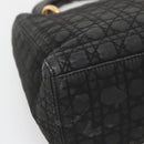Christian Dior Canage Hand Bag Nylon Black Gold Auth 141920-14