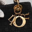 Christian Dior Canage Hand Bag Nylon Black Gold Auth 141920-16