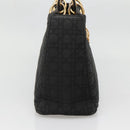 Christian Dior Canage Hand Bag Nylon Black Gold Auth 141920-4