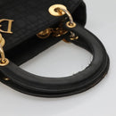 Christian Dior Canage Hand Bag Nylon Black Gold Auth 141920-7