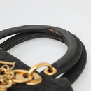 Christian Dior Canage Hand Bag Nylon Black Gold Auth 141920-8