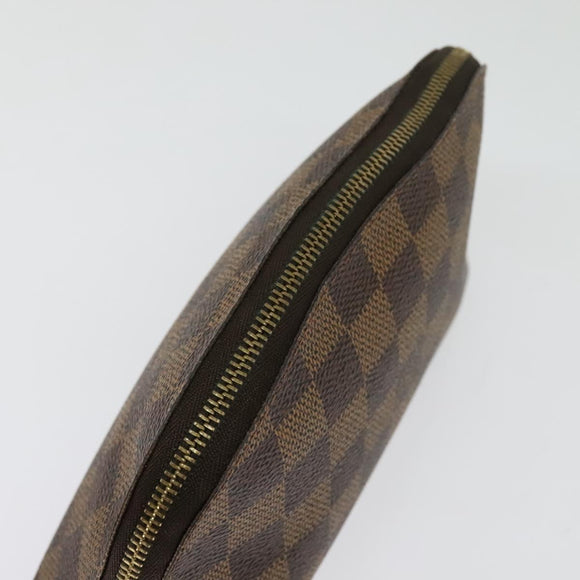LOUIS VUITTON Damier Ebene Pochette Cosmetic PM Pouch N47516 LV Auth 141924